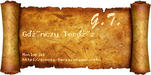 Gönczy Teréz névjegykártya